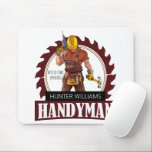 Handyman för Rustic Rekonstruktionsverktyg Modern Musmatta<br><div class="desc">Vi presenterar Handymannen Modern Mousepad, som är den perfekt som krävs för att visa upp er sakkunskap och arbetskvalitet! Med sin djärva logotyp för animerad, med en handyman i overalls, en hård hjälm och verktyg bälte - plus den lugnande "handymannen" i professionell ord, i ett robust sif-teckensnitt - och anpassa...</div>