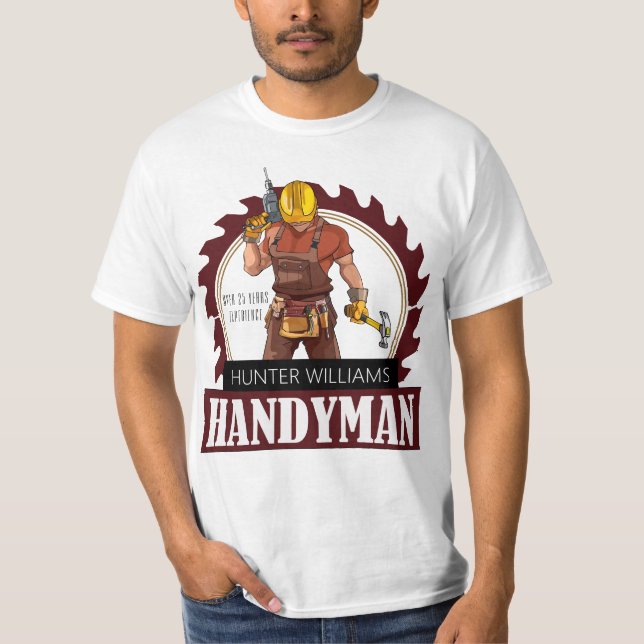 Handyman för Rustic Rekonstruktionsverktyg Modern T Shirt (Framsida)