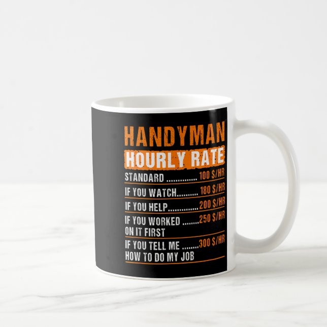 Handyman Funny Hourly Rate Meme - Daddy Grandpa  Kaffemugg (Höger)