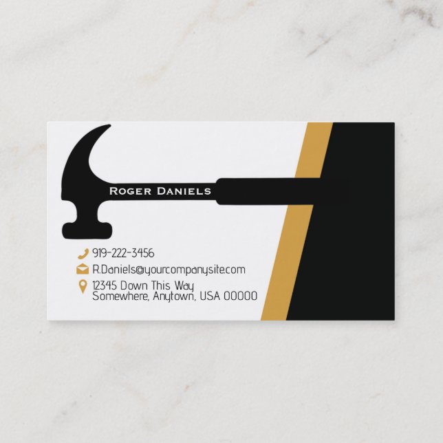 Handyman Hammer Affärskort Lojalitetskort (Baksida)