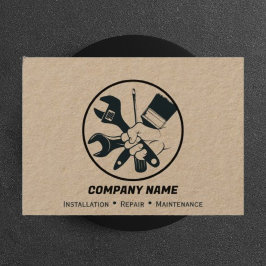 Handyman Home Living Service Craft Black Visitkort