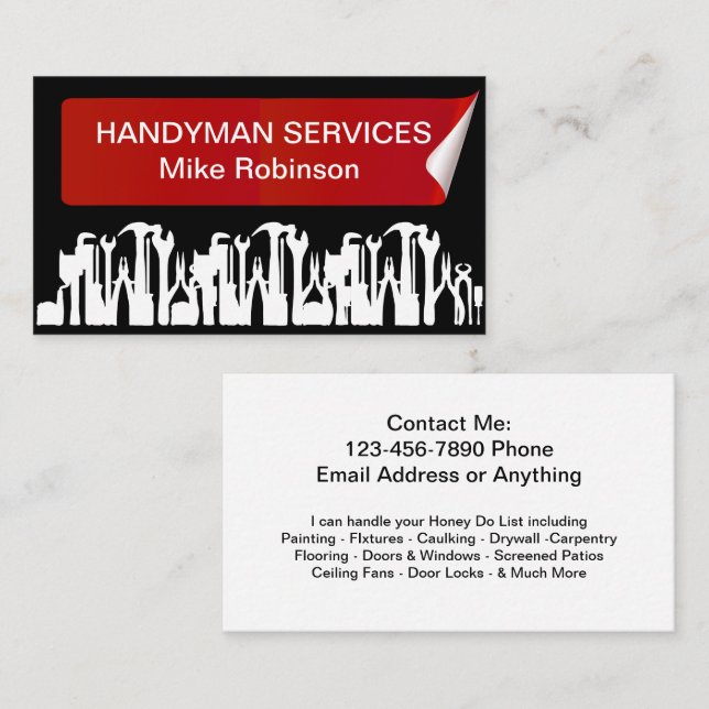 Handyman Home Services Visitkort (Fram/baksida)