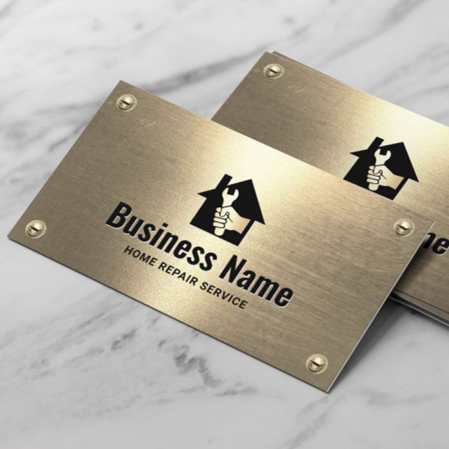 Handyman House Reintenance Service Guld Visitkort (Skapare uppladdad)