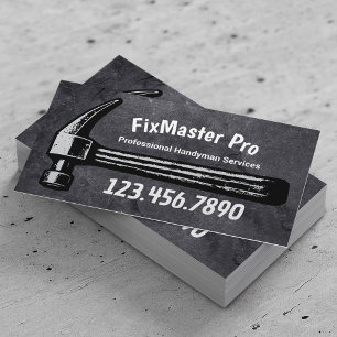 Handyman House Repair Service Black Hammer Visitkort
