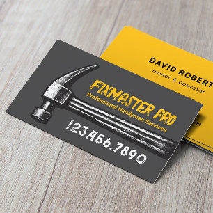 Handyman House Reparation Service Hammer Fix Maste Visitkort