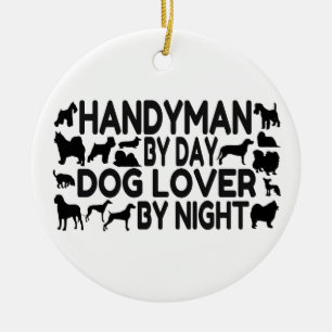 Handyman Hund älskare Julgransprydnad Keramik