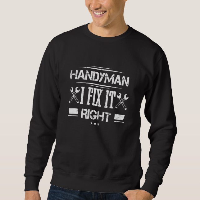 Handyman I Korrigera IT-Högerna Handyworking Crate Lång Ärmad Tröja (Framsida)