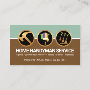 Handyman-ikoner Kolumn Lagrar Contraer Builder Visitkort