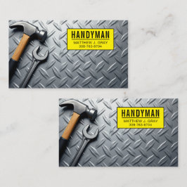Handyman – Industriell metallbakgrund med verktyg Visitkort
