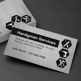 Handyman, konstruktion, ombyggnad av svart etikett visitkort