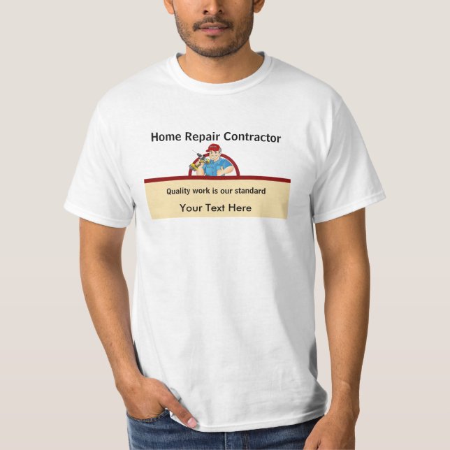 Handyman Kontraktor för hemreparationskort T Shirt (Framsida)