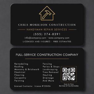 Handyman-kontraktörs QR-kod Visitkort