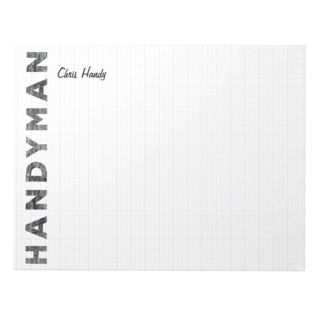 Handyman [Letterpress Stil] Anteckningsblock (Framsida)