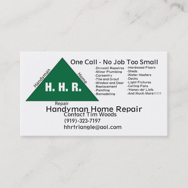 Handyman_logo handymanhem reparerar, en appell -… visitkort (Framsida)