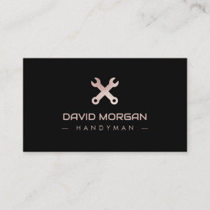Handyman Logotyp Ro Guld Glitter Visitkort