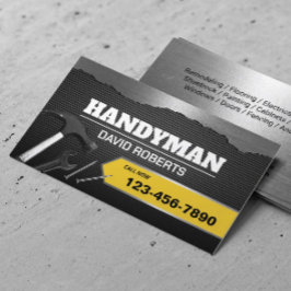 Handyman Maintenance Pluming Service Faux Metall Visitkort