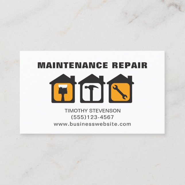 Handyman Maintenance Reparation Verktyg Service Visitkort (Framsida)