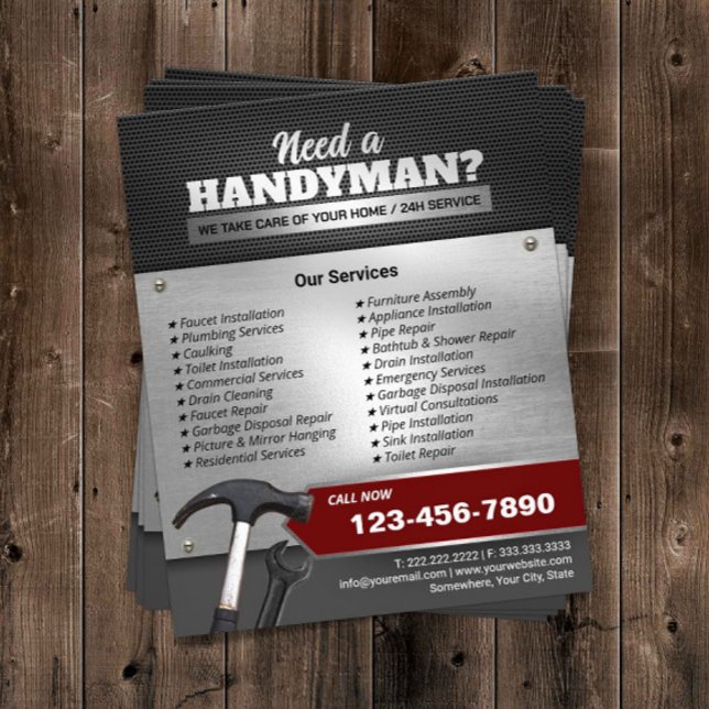 Handyman Maintenance Service Professionell Metall Flygblad (Skapare uppladdad)