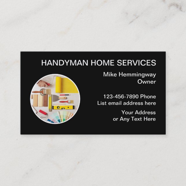 Handyman Modern Professionell Stil Visitkort (Framsida)