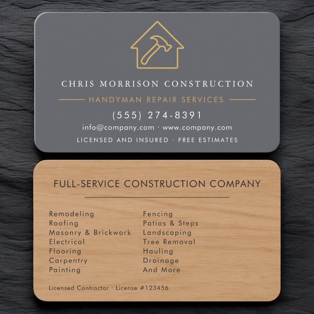 Handyman Modern Wood Remodeling Visitkort (Skapare uppladdad)