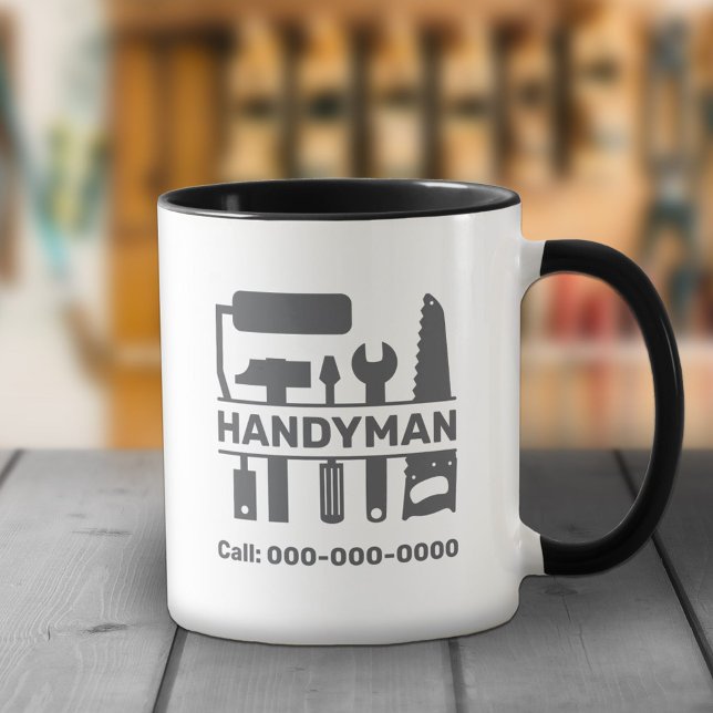 Handyman - Monogram för maskinvara Verktyg Mugg (Handyman - Hardware Tools Monogram Mug)