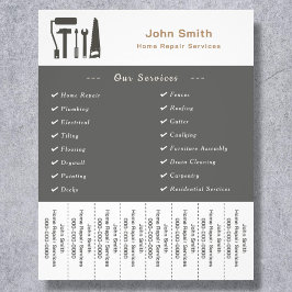 Handyman- och hemreparationstransplantor med brytr flygblad