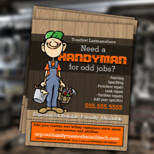Handyman Odd-jobb Carpenter Plumber Painter. Flygblad