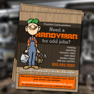 Handyman Odd-jobb Carpenter Plumber Painter. Flygblad