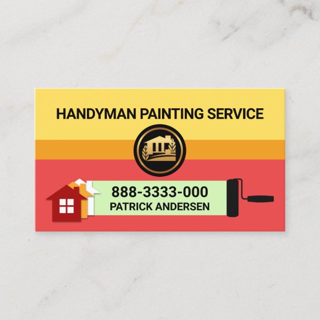 Handyman Painter Paint Lagrar Visitkort (Framsida)