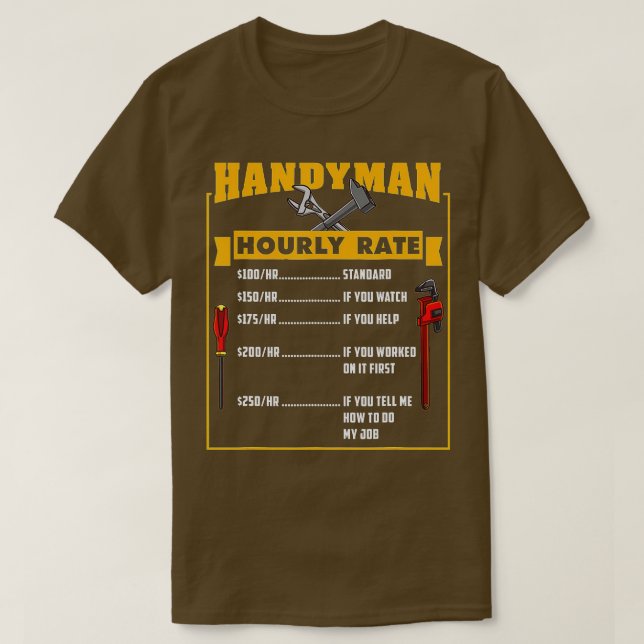 Handyman per timme - utfall för Handyman Pappa T Shirt (Design framsida)