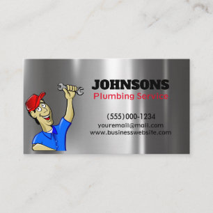 Handyman Plumber Wrench Metall Maintenance Visitkort