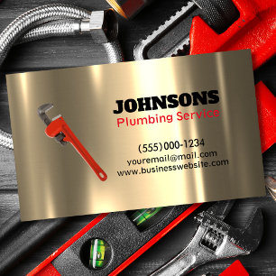 Handyman Plumber Wrench Metall Maintenance Visitkort