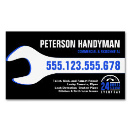 HANDYMAN PLUMBING 24 TIMMAR AKUT WRENCH VERKTYG MAGNETISKA VISITKORT