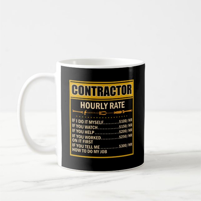 Handyman Pris Diagramkontrahents timtaxeringsarbet Kaffemugg (Vänster)