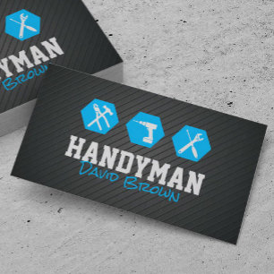 Handyman Professionell House Repair Blue Metall Visitkort
