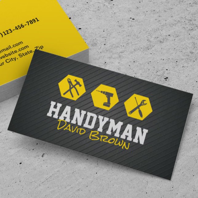 Handyman Professionell House Repair Service Guld Visitkort (Skapare uppladdad)