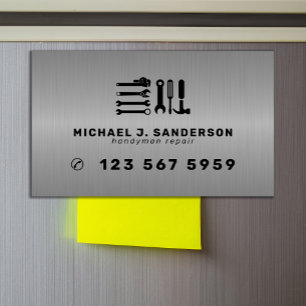 Handyman professionella reparationsservice metall magnetiska visitkort