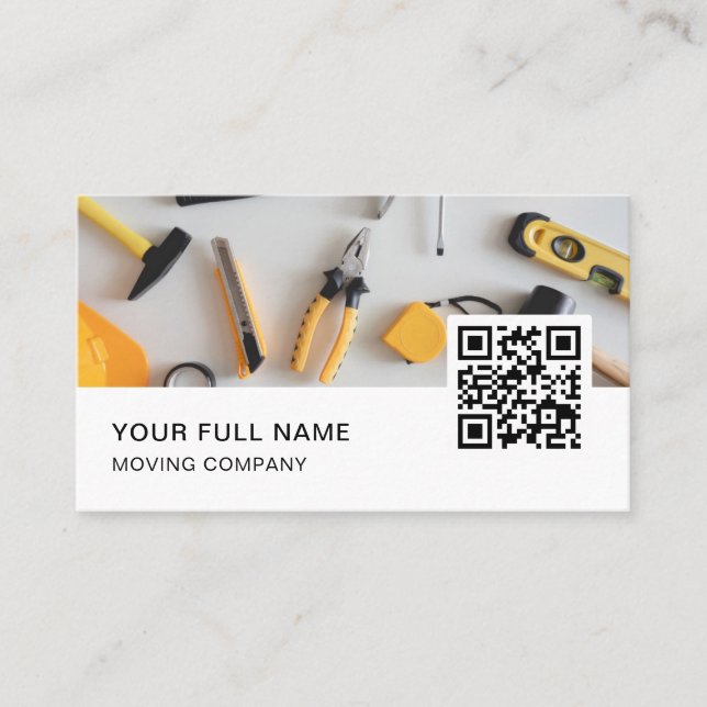 Handyman QR-Logotyp, Social Media Visitkort (Framsida)