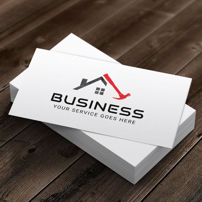 Handyman Red Hammer House Repair Service Visitkort (Skapare uppladdad)
