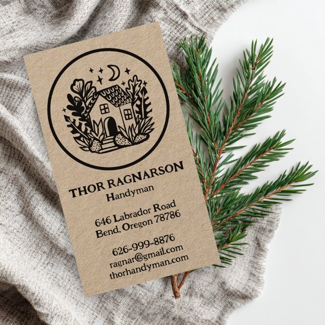 Handyman Repair Construction Landscaper KRAFT Visitkort (Handyman Repair Construction Landscaper KRAFT Business Card
)