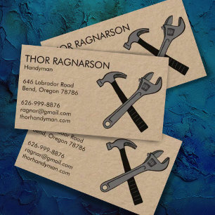 Handyman Repair Construction Wrench Hammer KRAFT Visitkort