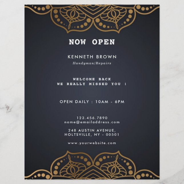 Handyman Reparation av Svarta Guld Reklamblad (Framsidan)