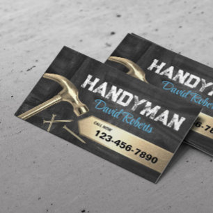 Handyman Reparation & Maintenance Guld Hammer Visitkort