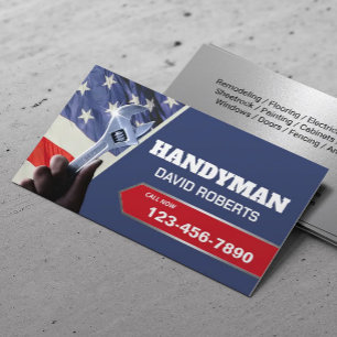 Handyman Reparation Maintenance Plumning Patriotic Visitkort