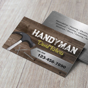 Handyman Reparation & Maintenance Service Wood & M Visitkort