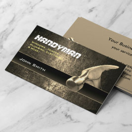 Handyman Reparation professionell Guld Hammer Visitkort