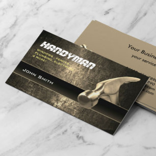 Handyman Reparation professionell Guld Hammer Visitkort