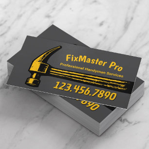 Handyman Reparation Service Big Hammer Fix Master Visitkort