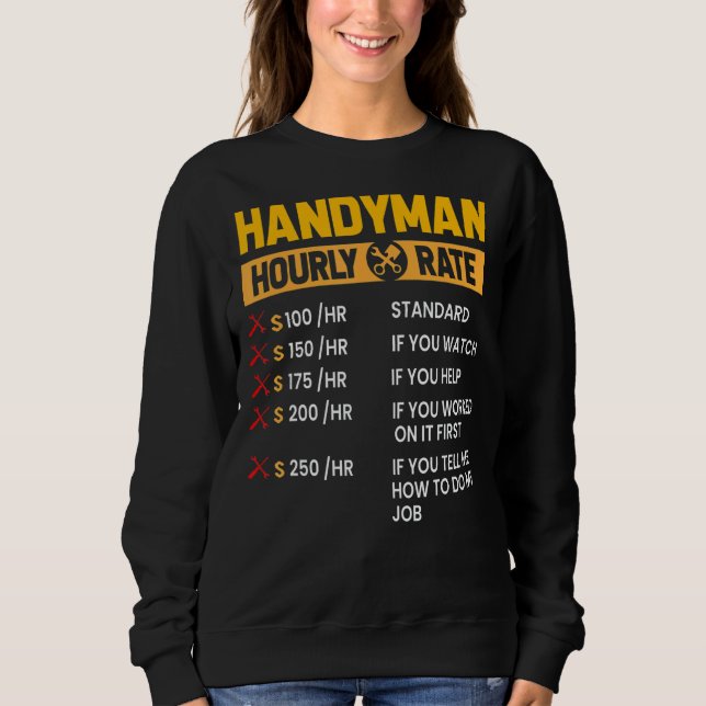 Handyman Reparatör Hjälper Carpenter Timme Labour  T Shirt (Framsida)