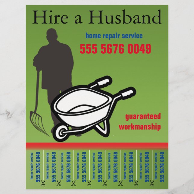 Handyman Service Landscaper Small Business Flyer (Framsida)